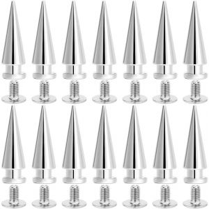 Kalanka-1 Boîte De 30 Ensembles De Clous À Pointes Argentés De 20mm En Alliage Métallique Conique Punk Rond À Vis Pour Décoration De Maroquinerie Petits Rivets Pour Vêtements En Cuir Vestes - Neuf