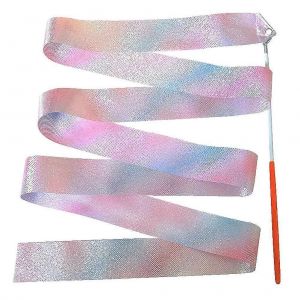 2m / 4m Enfants Danse Gymnastique Bande De Soie Baguettes Scintillant Rythmique Ballet Artistique Virevoltant Bandes De Soie Pour Enfants Danse Artistique - Neuf