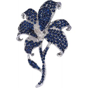 Kjdal-Broche Orchid Strass Cristal Vintage Inspired Fleurs Gouttes Broche Pour Femmes Marron Ton Antique Or Cadeau Bijoux Femme Fête Des Mères D'anniversaire Noël Saint Valentin - Neuf