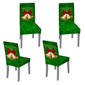 Lot De 4 Housses De Chaises Extensibles, Amovibles Et Lavables Pour Meubles De Salle &Agrave; Manger, Id&eacute;ales Pour No&euml;l - Neuf