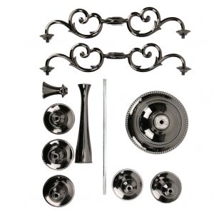 Hjlian Bougeoir Romantique De Style Europeen, Chandelier Pour Diner, Maison, Hotel, Mariage, Restaurant, 5 Tetes, Noir - Neuf