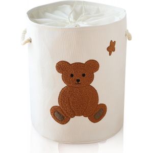 CHECARZHN--NO1-Grand Panier À Linge Panier Haut Pour Vêtements Sales, Panier De Rangement Pour Jouets, Panier À Linge Bébé 58L, Panier À Linge Pour Couvertures, Panier À Linge Pour Chambre D'Enfant, Ours - Neuf