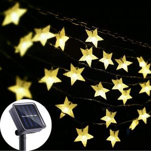 Hjlian Guirlande Lumineuse Solaire D'exterieur En Forme D'etoile, Guirlande Lumineuse Scintillante Pour Jardin, Pelouse, Terrasse, Paysage, Decorations De Noel - Neuf