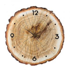 En Bois Horloge Murale Pour Salle De S&eacute;jour, Chambre De 12 Pouces De Diam&egrave;tre, Silencieux, Mouvement &Agrave; Quartz, Fini Ch&ecirc;ne, Style Classique - Neuf