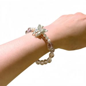 Bracelet En Am&eacute;thyste Et Perle De Coquillage : Bijou Artisanal Pour Style Doux Et &Eacute;quilibre &Eacute;motionnel R&eacute;f&eacute;rence Bac871 - Neuf