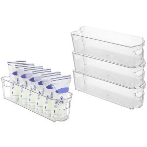 Lot De 3 Bo&icirc;tes De Conservation Transparentes Empilables Pour R&eacute;frig&eacute;rateur Et Garde-Manger - Neuf