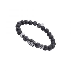 Bracelet Boules Labradorite Et Bouddha - Neuf