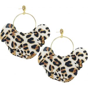Kal-1 Paire De Boucles D'oreilles À Imprimé Léopard, Boucles D'oreilles De Style Rétro, Boucles D'oreilles À La Mode Et Polyvalentes, Boucles D'oreilles De Design Créatives. - Neuf