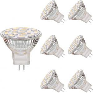 6x Ampoule Led Mr11 Gu4 3.5w, Non Dimmable, Ampoules Led Spot Gu4, Équivalent Halogène 25-35w, 350lm, Blanc Chaud 3000k, Ac/Dc 12v, Angle De Faisceau 120°[Amp745173] - Neuf
