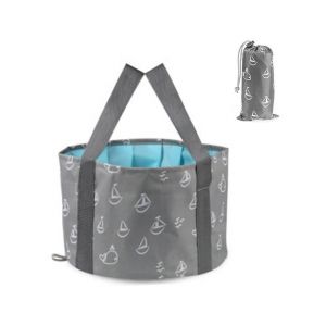 Grand Seau Pliable Gris ¿ Seau Pliable Portable, Étanche Et Multi-Usages Pour Le Camping, Les Voyages Et La Maison - Neuf