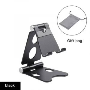 Support De Bureau En Alliage D'aluminium Pour Téléphone Iphone Ipad 4-8 Pouces,Pliable Et Portable,Multi-Angle.Black. - Neuf