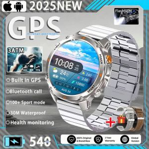 2025 Nouveau T-Rex 3 Montre Intelligente Hommes Gps Intégré 540 Mah Batterie 3Atm Étanche Boussole Baromètre Altimètre Sport Smartwatch Homme.Silve Steel B 2A.Gps Sports Watch - Neuf