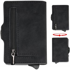 Portefeuille Homme, Porte Carte Homme Popup, 7 Porte Carte Crédit, Porte-Monnaie Avec Blocage Rfid Et Emplacements Pour Cartes De Crédit, Clip De Billets, Idee Cadeau Homme, Noir - Neuf