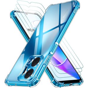 Cmjaagur-4 En 1 Coque Pour Honor X7a Avec 3 Pi&egrave;ces Verre Tremp&eacute;, Ultra Transparent &Eacute;tui De Protection En Silicone Antichoc, Souple Tpu Anti-Rayures Bumper Housse[J1095] - Neuf