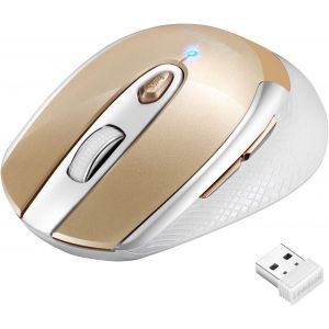 NSIECD-Souris sans Fil Portable Souris USB sans Fil Silencieuse Souris d&iquest;Ordinateur Optique, 4 Boutons, 1600DPI avec 3 Niveaux R&eacute;glables pour Windows/Mac/Macbook Pro/HP/Acer - Neuf