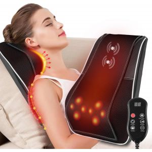Masseur De Nuque Avec Chaleur, Masseur De Dos Shiatsu Avec Chaleur Appareil De Massage Shiatsu 3d Les &Eacute;paules Les Maux De Dos, Cadeaux Pour Femmes Et Hommes(Avec T&eacute;l&eacute;commande A) - Neuf