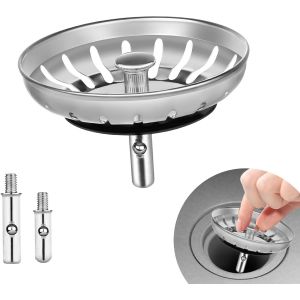 Bouchon Evier Cuisine Inox 80mm, Bonde Universelle En Acier Inoxydable Pour Drainage Rapide, Anti-Obstruction Et Anti-Corrosion - Installation Facile (Pour Trou D'&eacute;vier De 80.3-82m[Kit6504553] - Neuf