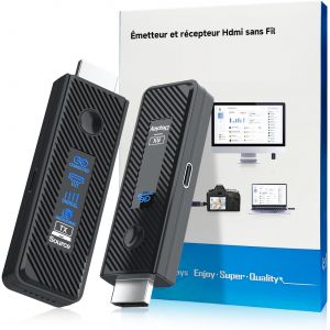 MEVRONISSHOP-HDMI sans Fil Transmission Stable sur 196FT/60M Transmetteur HDMI Emetteur Recepteur Plug & Play 4K Decoding from Laptop/PC/Camera (TX) to TV/Monitor/Projector (RX) - Neuf