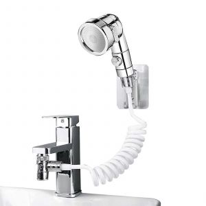 Ensemble de pomme de douche pour lavabo de salle de bain,douchette de salle de bain,tuyau télescopique,parfait pour se laver les cheveux ou nettoyer l'évier - Neuf