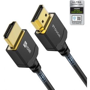 C&acirc;ble HDMIultra haute vitesse Fin 8K 1m, C&acirc;ble Hyper Fin,C&acirc;ble HDMI 8K Extr&ecirc;mement Flexible,Prend en Charge 10K 8K120 4K120 144Hz,eARC HDR10 4:4:4 HDCP 2.2&2.3 Dolby Compatible avec PS5/Xbox - Neuf