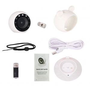 Mini camera de sport portable HD 720p avec vision nocturne infrarouge et camera de securite domestique (blanche) - Neuf