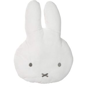 Eryi-Coussin Bébé Décoratif Miffy® Pour Chambre D'enfant - 21 X 30 Cm - Coussin Tête De Lapin En Peluche Douce - Blanc - Neuf
