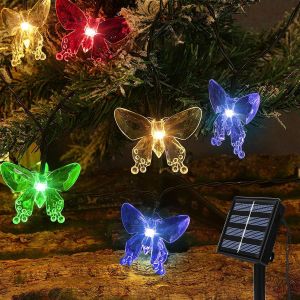Kal-Guirlande Lumineuse Extérieure Solaire, 16.4ft 20 Led Lumière De Papillons Solaire Étanche 8 Modes, Lumière Décoration Pour Noël, Jardin, Cour, Fête, Mariage, Anniversaire - Neuf