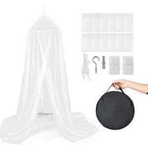 Moustiquaire Global pour lits, hamacs et berceaux ¿ Auvent de protection anti-insectes suspendu pour camping avec grande ouverture, blanc (23,6 x 98,4 pouces) - Neuf