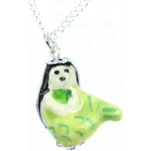Kal-Chaîne À Maillons Argenté - Sirène Meernixe Collier Sirène Meermaid De Porcelaine - Bijoux Fantaisie Fait Main - Neuf