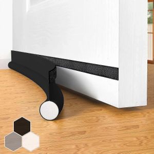 Butée de tirage de porte,Butée de tirage pour le bas de la porte,Balayage de porte réglable Remplissage d'espace Bas 37 pouces pour portes intérieures-Noir - Neuf