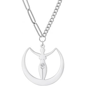 Collier D&eacute;esse Celtique De La Fertilit&eacute; - Collier En Spirale - Collier D&eacute;esse Triple Lune - Pendentif Pa&iuml;en Wiccan Magie Amulette - Cadeau Pour Femme - Neuf