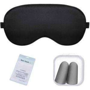 Masque De Sommeil En Soie,Anti-Lumi&egrave;re Ultra-Douce & Confortable 100% Soie Naturelle Masque,Pour Dormir Anti-Lumi&egrave;re,Avec Sangle R&eacute;glable Et Bouchons D'oreille - Neuf