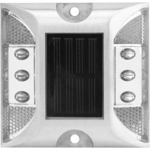 Doact Feux De Balisage Au Sol &Agrave; &Eacute;nergie Solaire &Agrave; Led, Lampe &Eacute;tanche, Lampe De Paysage De Terrasse Ext&eacute;rieure Pour Gazon Piscine Patio All&eacute;e Route Route Pic(Blanc) - Neuf