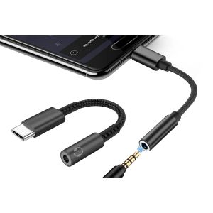 C&acirc;ble adaptateur USB Type C vers prise audio femelle 3,5 mm - Neuf