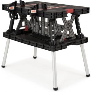 VornixorSarlshopKETER | Etabli Pliant, Noir, 85 x 55 x 11,2 cm, Plastique - Neuf