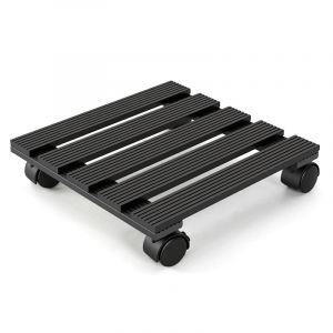 Chariot &Agrave; Plantes Wpc 30 Cm, Capacit&eacute; 80 Kg, Roulettes Pour Pots, Chariot Pour Plantes, Pot De Fleurs Carr&eacute;, Gris - Neuf