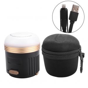 Hjlian Lampe De Tente A Led Avec Chargement Usb, Haut-Parleur Bluetooth Avec Aimant Et Crochet, Pour Camping D'urgence - Neuf