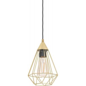 Kal-Suspension Luminaire Tarbes, Lustre Chambre En Métal Laiton Brossé, Plafonnier Salon Ou Salle À Manger Avec Douille E27, Ø 17,5 Cm - Neuf