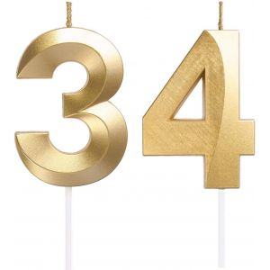 Chenquansarl-Bougies D'anniversaire En Forme De Chiffre 34/43, En Forme De Chiffre, D&eacute;coration De G&acirc;teau 3d, Pour F&ecirc;te D'anniversaire, Mariage, F&ecirc;te D'entrepr , Anniversaire - Neuf