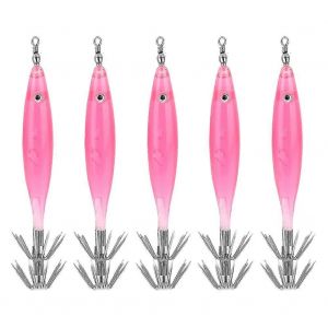 Haute Qualit&eacute; Calmar Poisson Hame&ccedil;on Leurre App&acirc;t Pi&egrave;ces Accessoire De P&ecirc;che (Rose) - Neuf