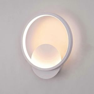 Applique Murale Int&eacute;rieure,Applique Murale Ronde Moderne 12w,Gradation Tricolore,Adapt&eacute;e Au Salon,Chambre &Agrave; Coucher,Escaliers,Couloir (Blanc) - Neuf