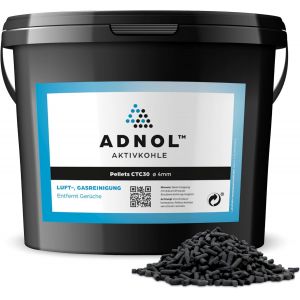 CTC30 Granul&eacute;s de charbon actif 3 l en charbon pour la purification de l'air et le nettoyage du gaz, par exemple pour hottes aspirantes, diam&egrave;tre 4 mm, classe &eacute;nerg&eacute;tique A, utilisable comme - Neuf