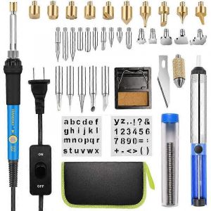 Kit De Pyrogravure Sur Boiskit D'outils De Gravure,54 Pi&egrave;ces Kit De Pyrogravure Sur Bois 60w Temp&eacute;rature R&eacute;glable Pour La Pyrogravure Soudage Bricolage Et Artisanat Sur Bois Cuir Cor - Neuf