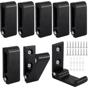 Lot De 8 Crochets Muraux Pliables, 51Mm Crochet Mural Pliant &Agrave; 90 Degr&eacute;s, Crochet Mural, Acier Inoxydable 304 Patere Pliable, Foldable Hooks Wall Mount, Pour Cl&eacute;s, Serviettes, Chapeaux, Sacs (Noir) - Neuf