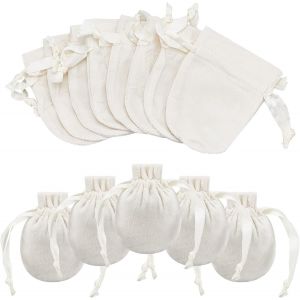12 Pcs Sacs En Velours À Cordon Blanc, 10x8 Cm Pochettes À Bijoux Avec Cordon De Serrage Sacs En Velours Sacs-Cadeaux De Bonbons Pour Mariage Anniversaire Fête De Noël Faveurs - Neuf