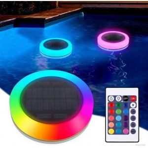 SANSH-Lumiere Piscine Flottante avec Télécommande, Lampe Piscines Etanche IP68, Lampe Piscine Flottante Étanche, Éclairage Piscine Submersible Coloré, Lumière Baignoire pour Bain, Spa (A) - Neuf
