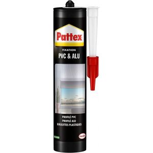 Colle Fixation PVC & Alu (cartouche de 450 g)-Colle blanche haute performance flextec multi-mat&eacute;riaux-Mastic r&eacute;sistant &agrave; l'eau pour int&eacute;rieur & ext&eacute;rieur - Neuf
