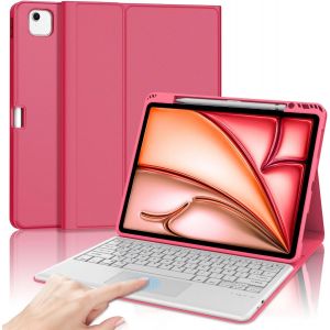 Clavier avec Touchpad pour iPad A16 11 EME Generation 2025/10eme Generation 10.9 Pouces 2022, AZERTY Clavier Bluetooth avec Pavé Tactile et Porte-Crayon pour iPad A16 11/10.9 Pouces, Rouge - Neuf