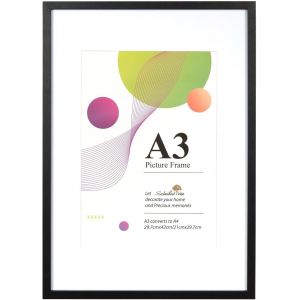 Scholar Tree Cadre photo A4 - Blanc - 21 x 29,7 cm - Cadre photo A4 en bois avec passe-partout de 15,2 x 20,3 cm - Cadre photo A4 avec support de table ou suspension murale - Neuf