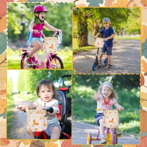Panier Velo Enfant,Sacoche De Guidon Pour Enfant Avec Housse Imperm&eacute;able Et Bandouli&egrave;re,Panier De V&eacute;lo Pour Tricycle Enfant Adapt&eacute; &Agrave; La Plupart Des V&eacute;los Pour Enfants,Draisienne (Orange) - Neuf